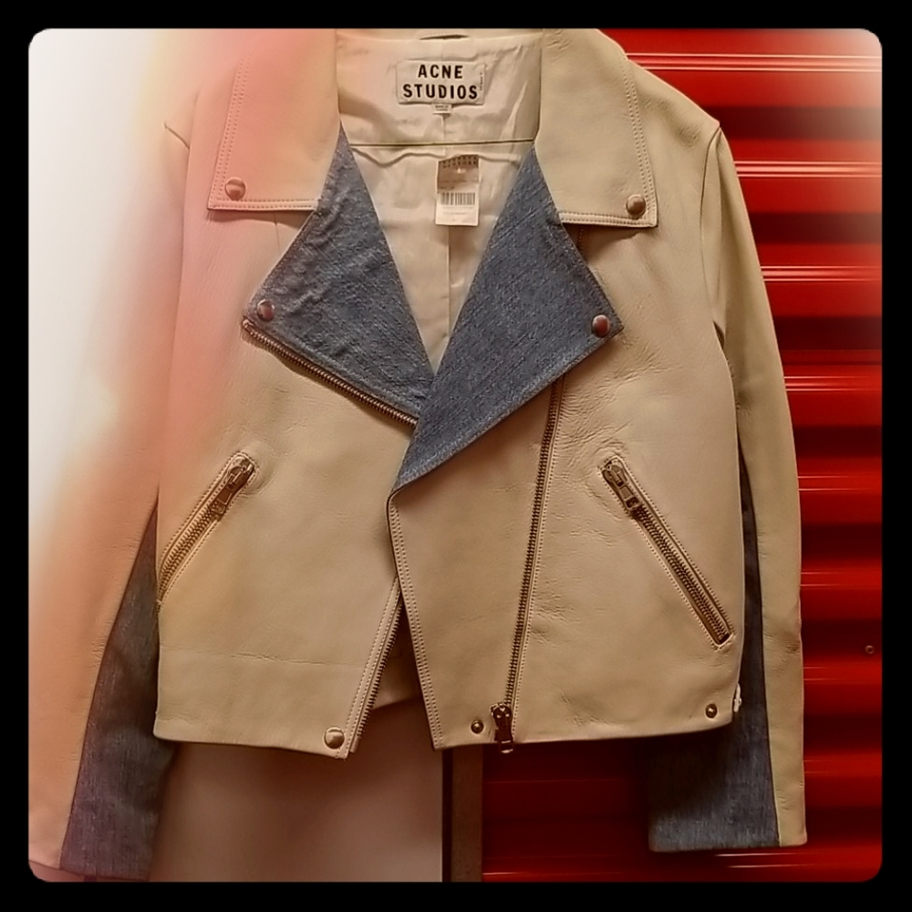 Acne Studios size 40 leather biker jacket Turkey